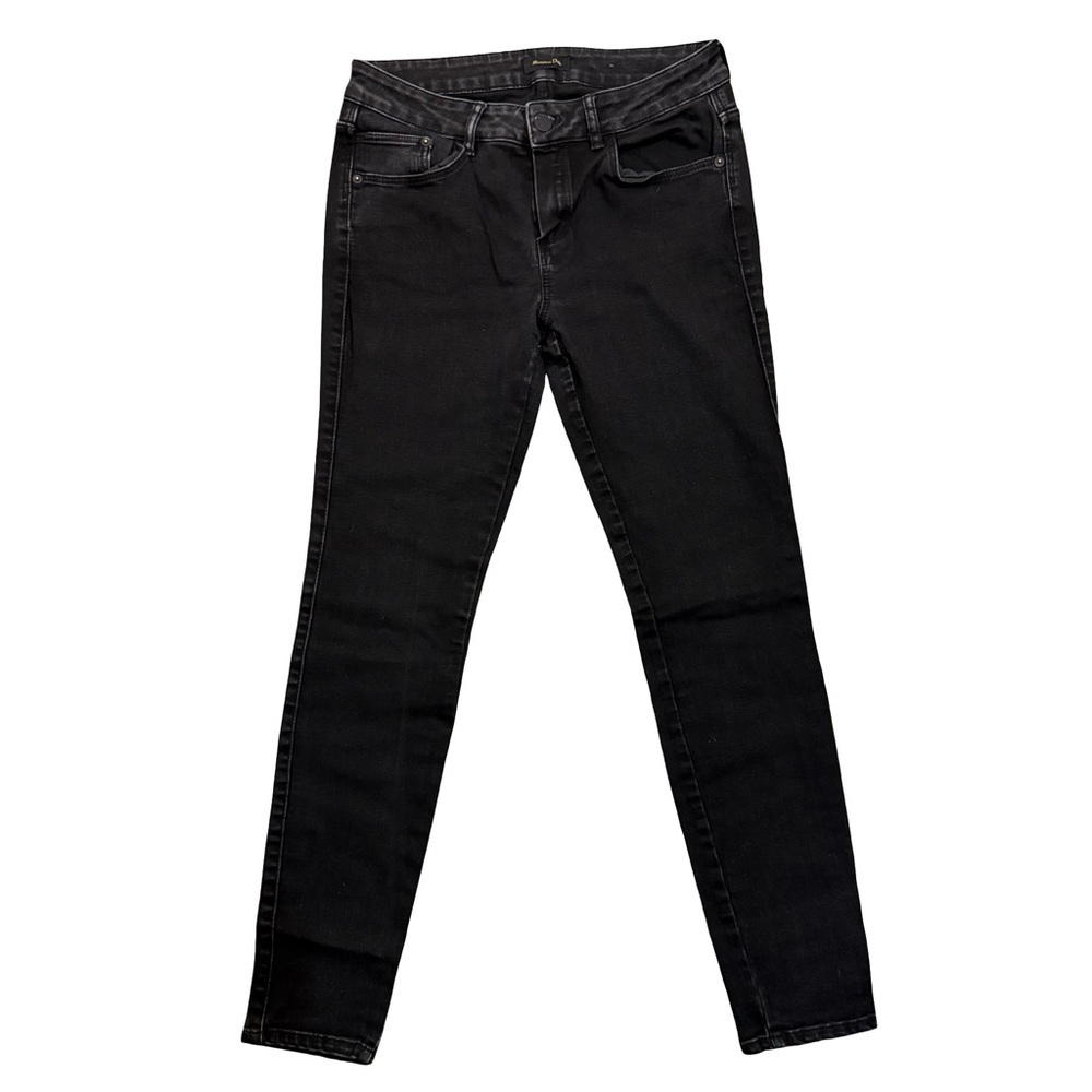 Massimo Dutti Classic Black Skinny Jeans Size 27 Minimalist Stretch Denim